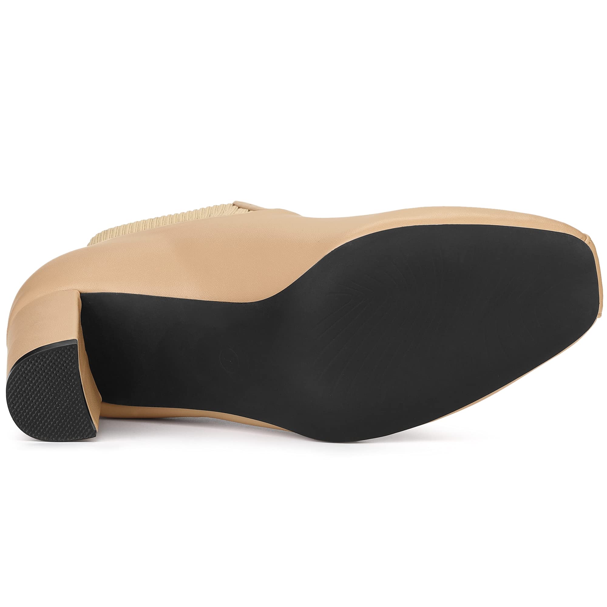 Allegra K Women's Square Toe Block Heel Chelsea Boots - Stylish Ankle Boots for Work, Party & Everyday Wear