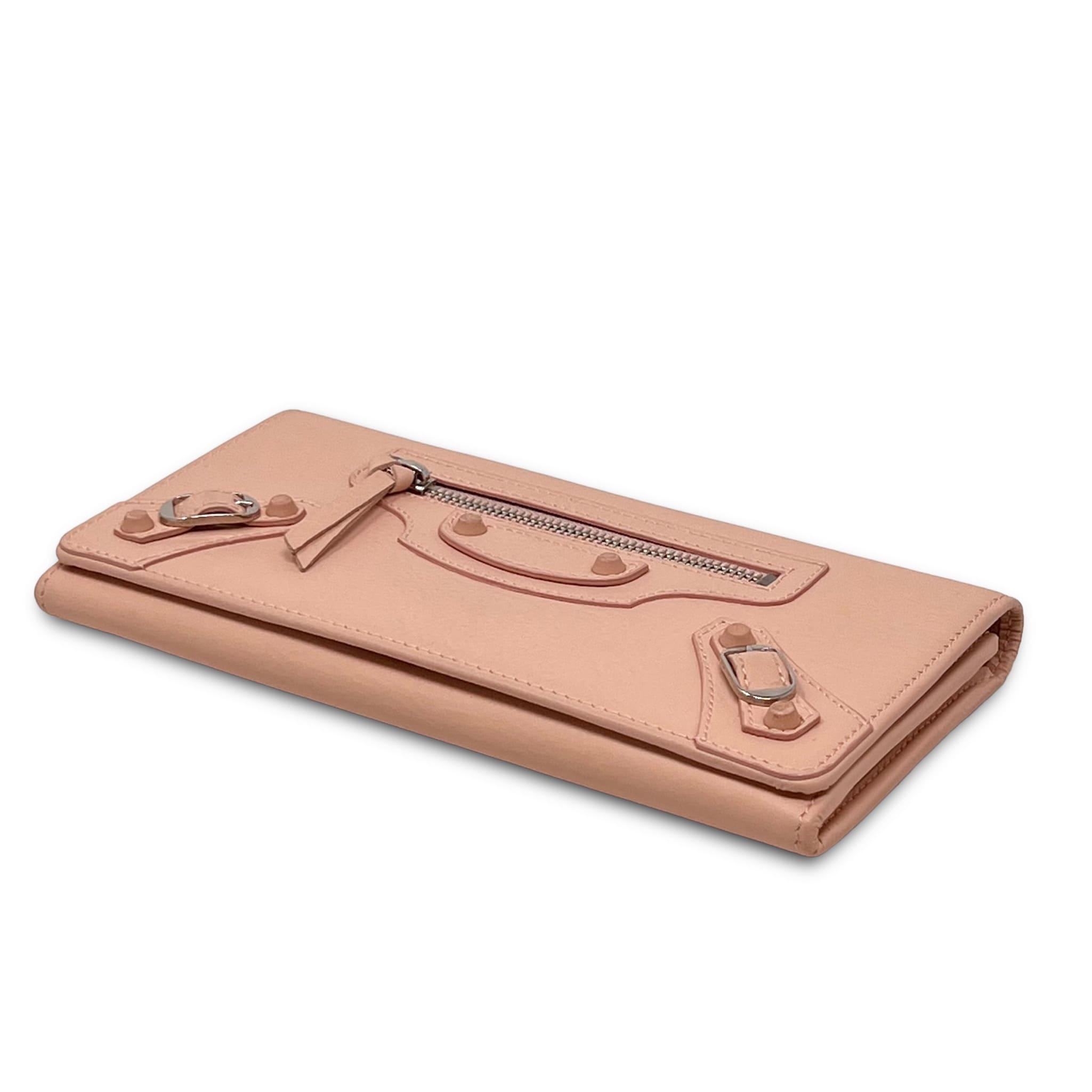 Balenciaga Beige Classic Long Wallet for Women | Genuine Leather Luxury Bifold Wallet | Perfect for Everyday Use, Travel & Gifting