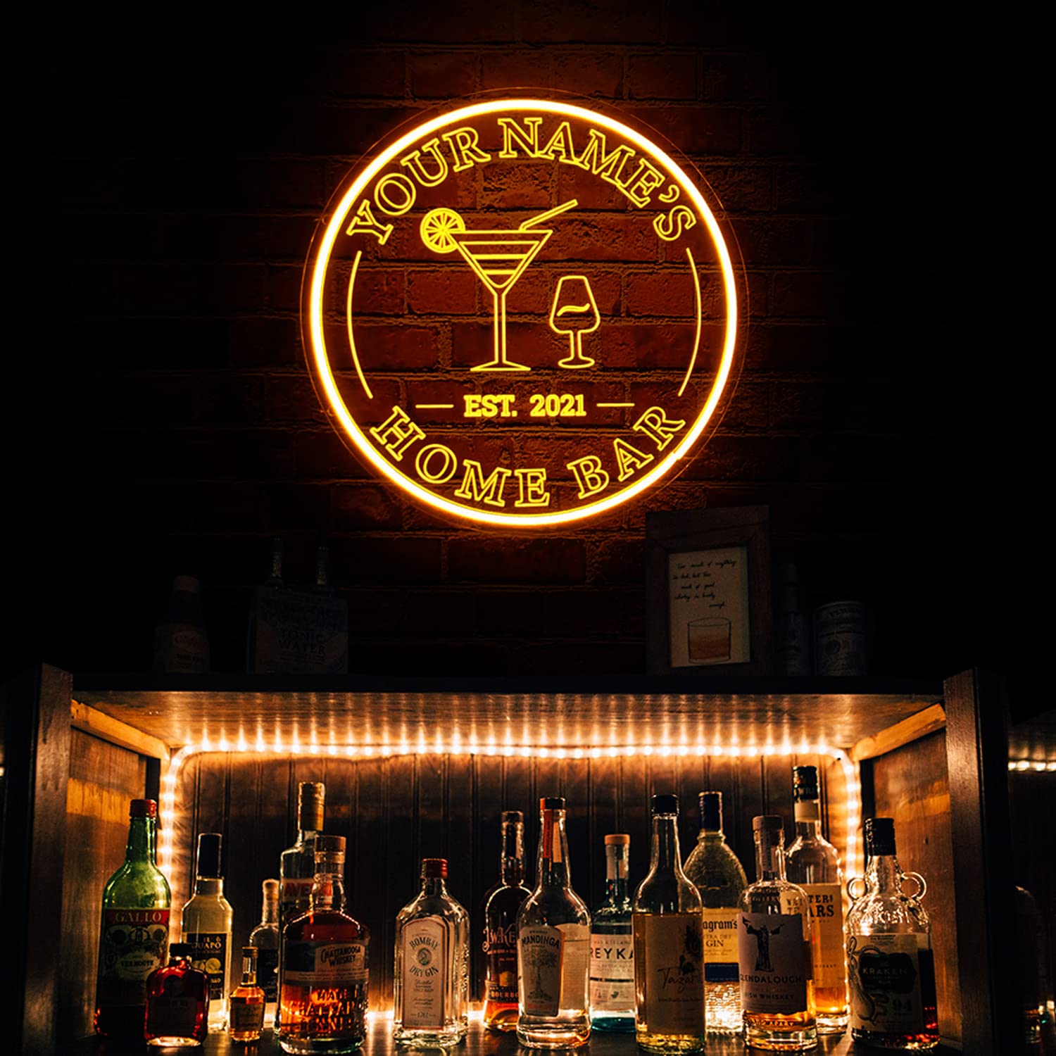 Custom LED Neon Sign for Bars - Personalized Cocktail & Beer Wall Decor Light - Perfect for Pubs, Bistros, Parties, Man Caves, Clubs, Cafés, Hotels & Game Rooms - Vibrant LED Lighting for Home & Business Decor