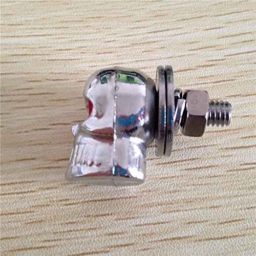Universal Chrome Skull Eye Bolts - 2PCs for License Plate & Windshield Trim