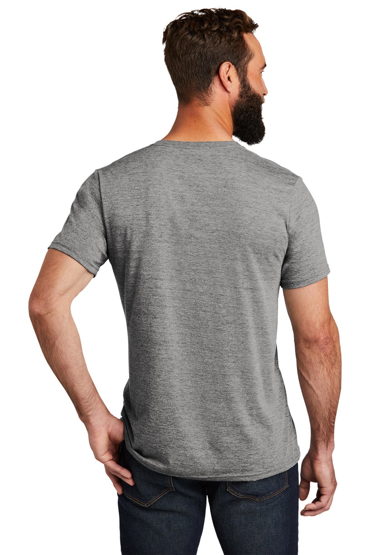 Premium Allmade Unisex Tri-Blend Custom V-Neck T-Shirt - Aluminum Grey | Soft & Comfortable for Casual Wear, Gym & Everyday Outfits