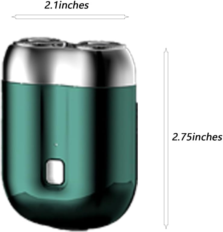 Premium Mini Dual-Head Electric Shaver for Men - Rechargeable, Waterproof & Portable Travel Shaver - Compact Pocket Size Design (Green) - Perfect for Travel, Gym & Quick Grooming On-The-Go