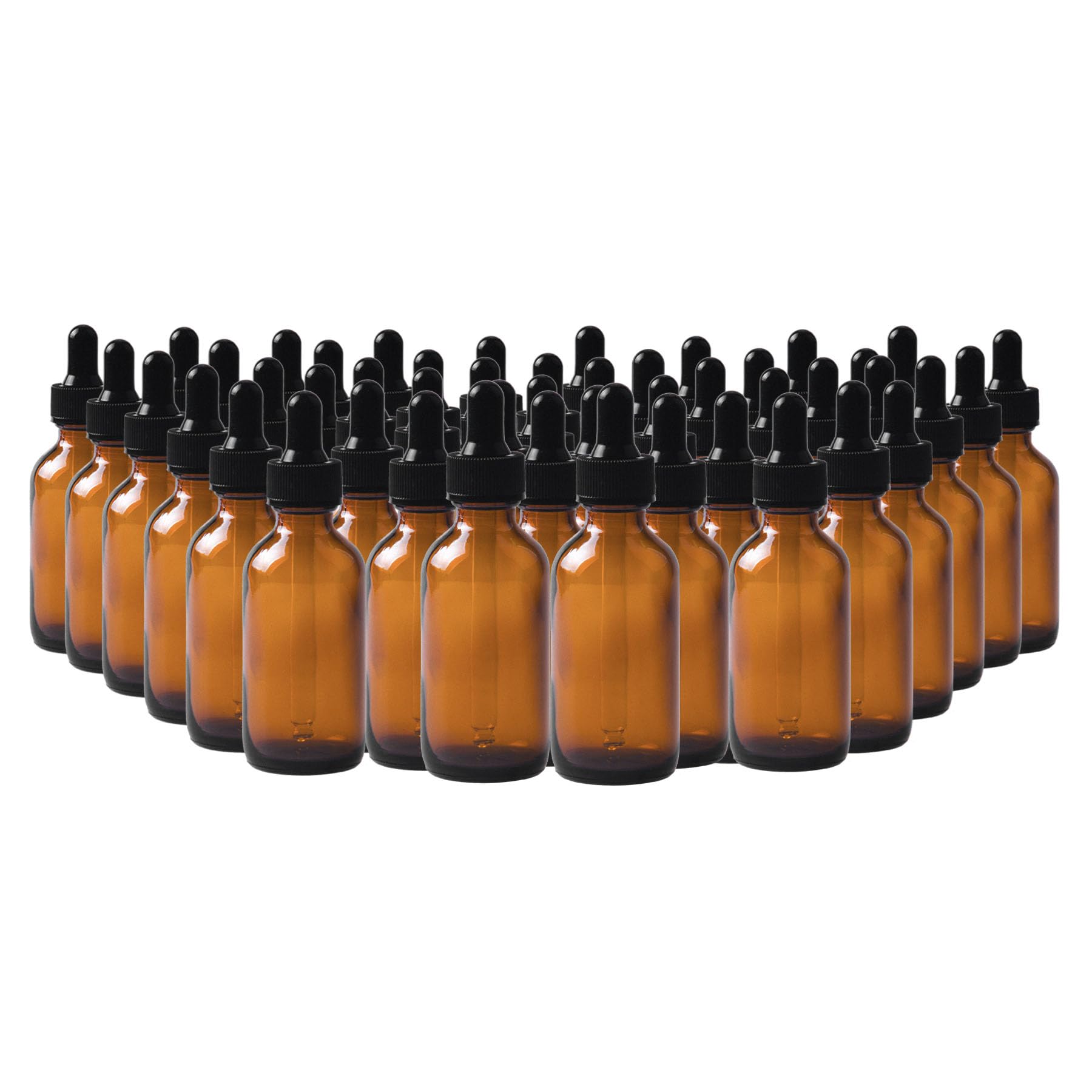 48 Pack 1oz Amber Glass Dropper Bottles (30ml) - Essential Oil Bottles with Glass Droppers for Perfumes, DIY Skincare & Aromatherapy - Perfect for Home, Travel & Gift Packaging