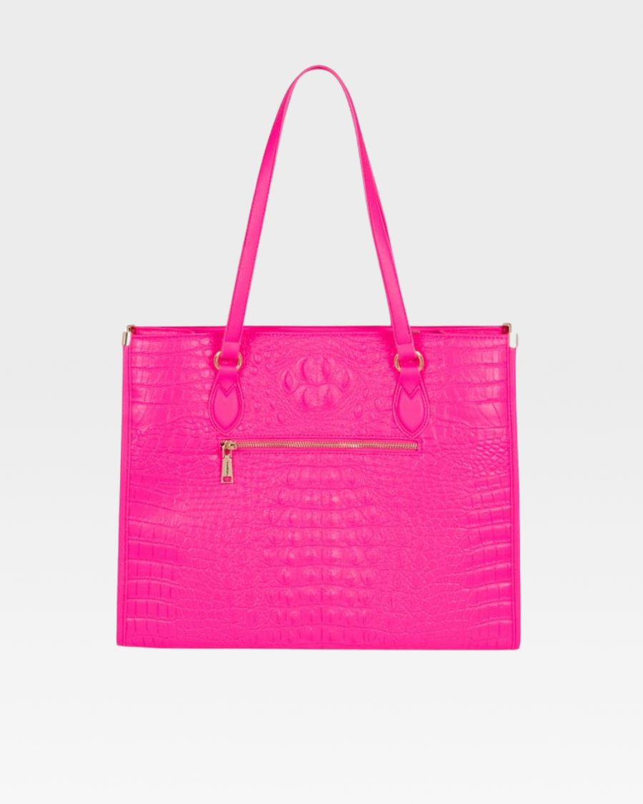 Apollo 2 Tote Bag - Waterproof & Lightweight Neon Pink Shopping Bag for Women - Perfect for Grocery, Beach, Gym & Travel