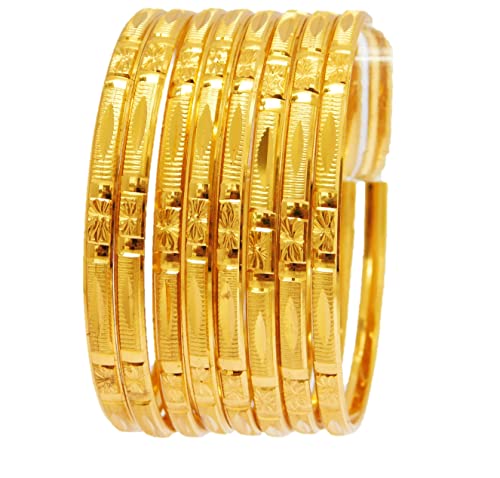 22K Gold Plated Indian Bollywood Bridal Bracelet Set for Women - Elegant Wedding Jewelry & Fashion Bangles - Perfect for Bridal Parties, Festivals, and Special Occasions