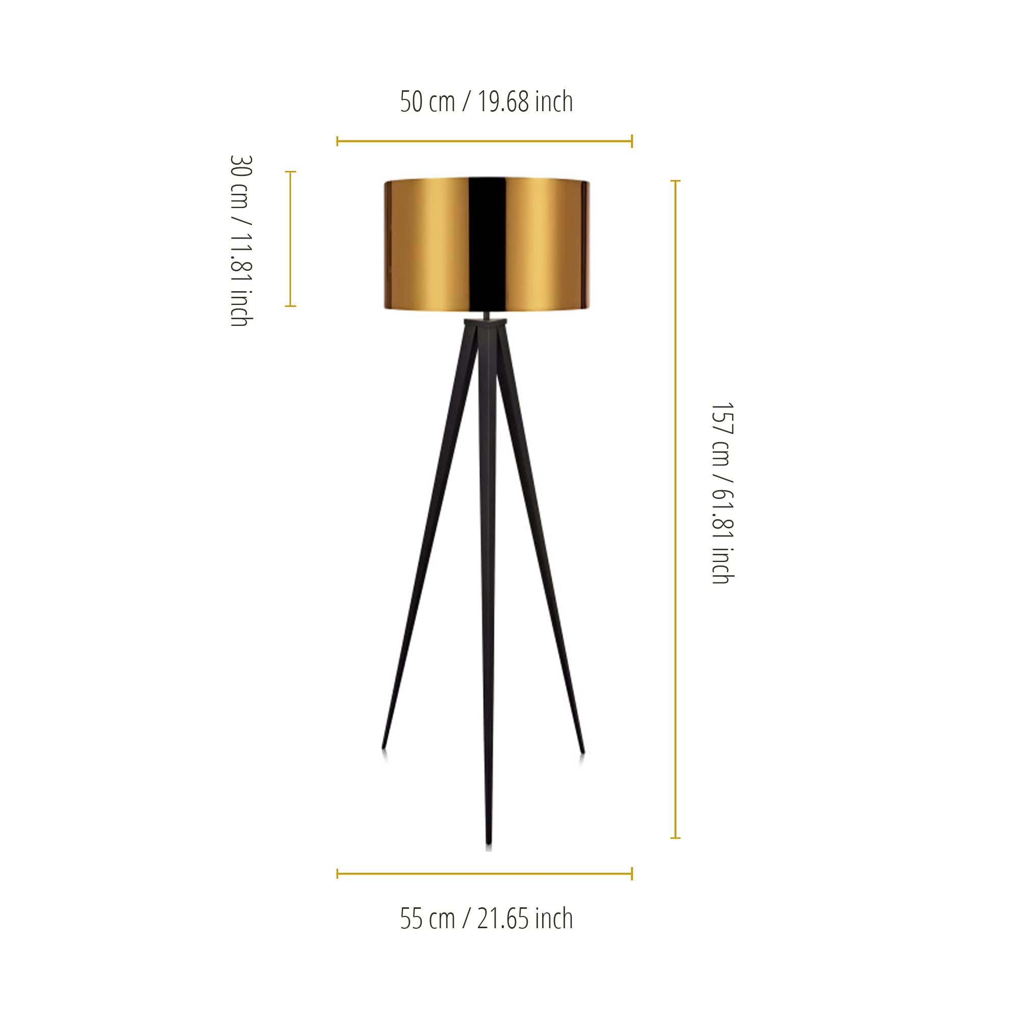 Versanora Romanza Modern LED Tripod Floor Lamp - 60