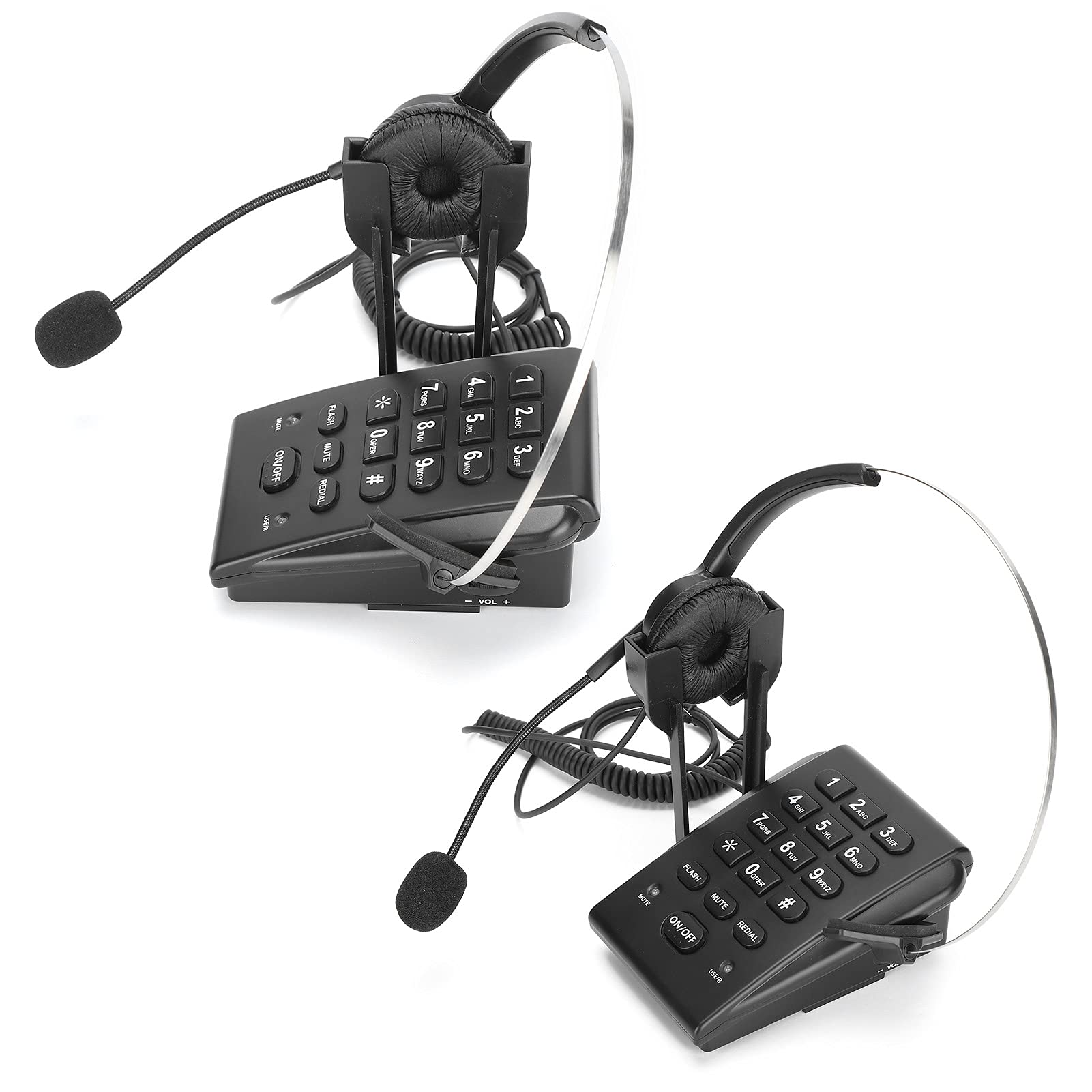 HT700 Wired Call Center Headset with Omnidirectional Microphone & Dial Keypad - Noise Cancelling Office Headphones for Clear Hands-Free Calls | Perfect for Customer Service, Telemarketing & Home Office Use
