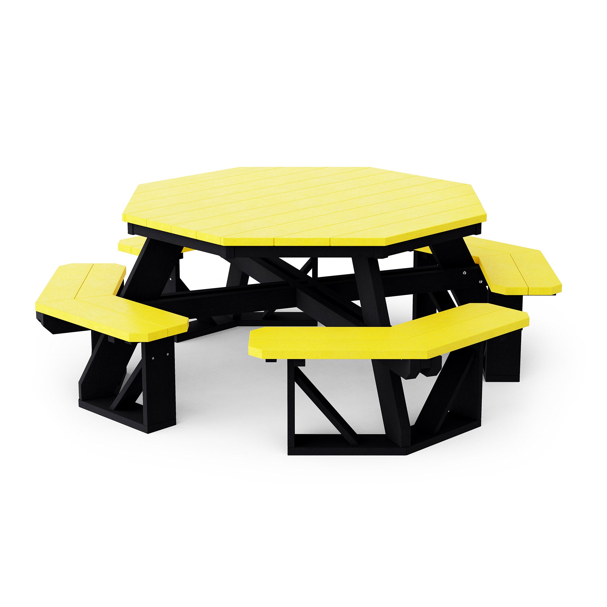 Heritage Octagon Picnic Table - 8-Person Outdoor Dining Set for Backyard, Patio, Garden, Park & Camping - Durable All-Weather Wooden Picnic Bench