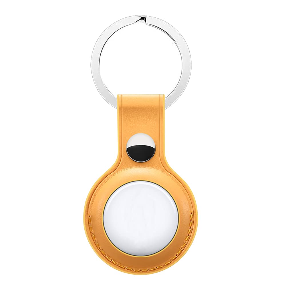 Genuine Soft Leather Apple AirTag Case - Anti-Lost Keychain Cover for Daily Use & Travel