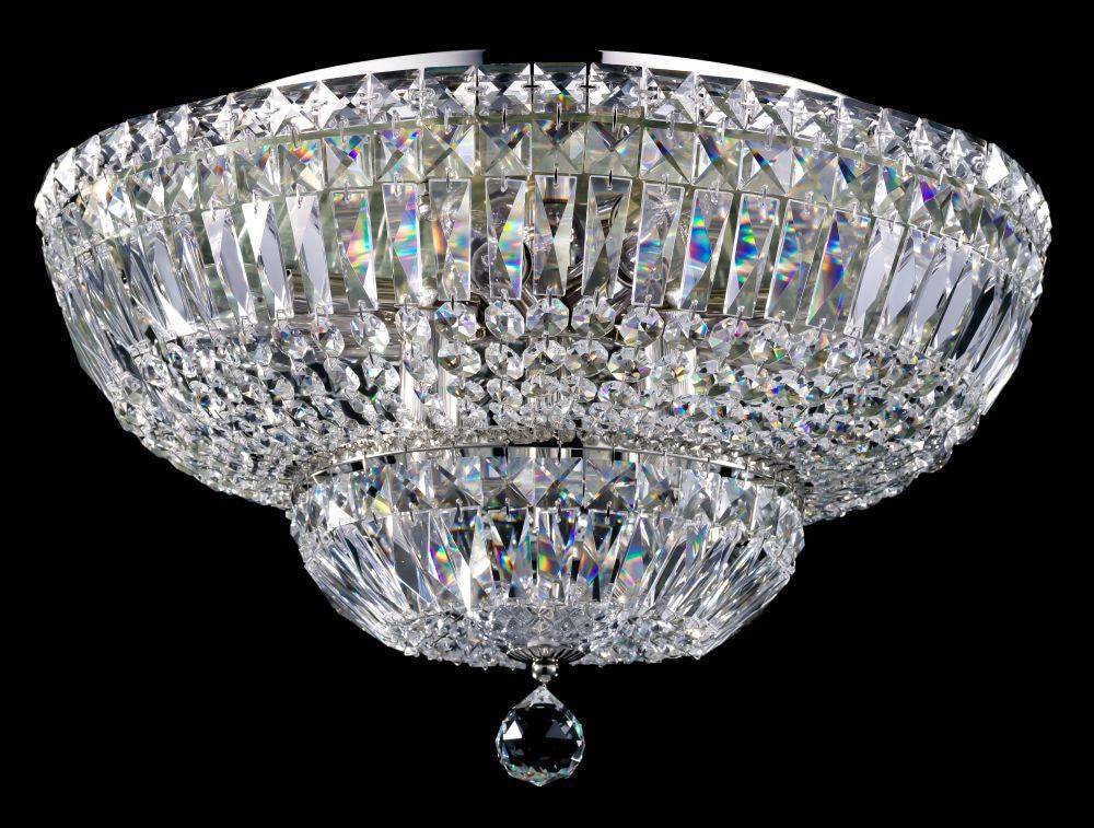 Basfor Crystal Ceiling Light Fixture - 16/12/3 Light Chandelier for Dining Room, Living Room & Bedroom - Elegant Modern Lighting for Home Decor