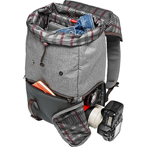 Manfrotto MB LF WN RP DSLR Camera Reporter Bag - Professional Windsor Grey Photography Backpack for Travel & Outdoor Shooting