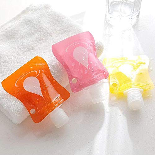 **Wagoodter 3-Piece Leak-Proof Travel Bottles Set - Squeezable Silicone Tubes for Toiletries (Pink, Yellow, Orange) - Perfect for Airplane Carry-On, Gym, Camping & Vacation Essentials**