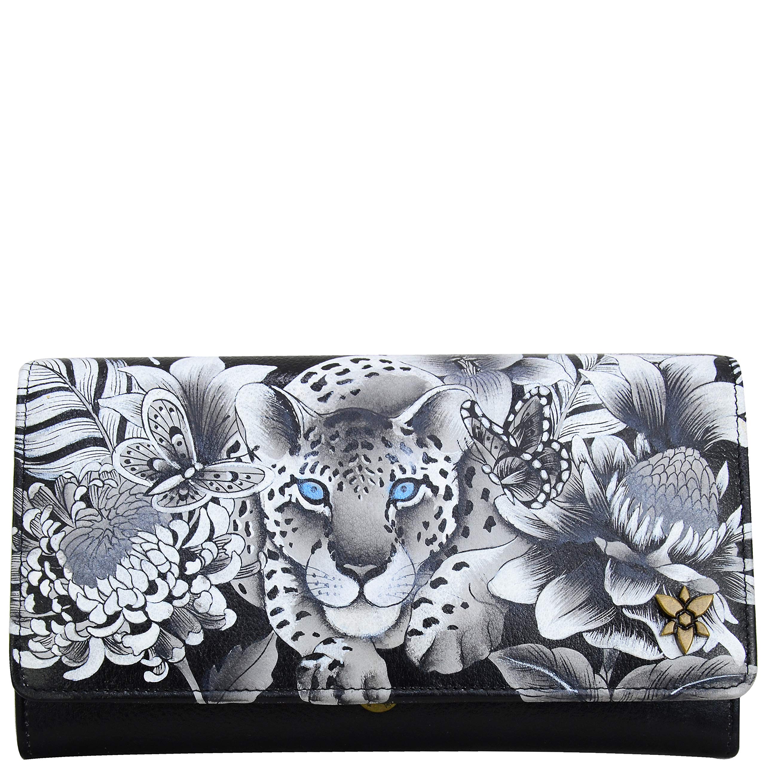 Anuschka Hand-Painted Genuine Leather RFID Blocking Women's Wallet - Stylish Accordion Flap Design for Everyday Use, Travel & Gift Giving
