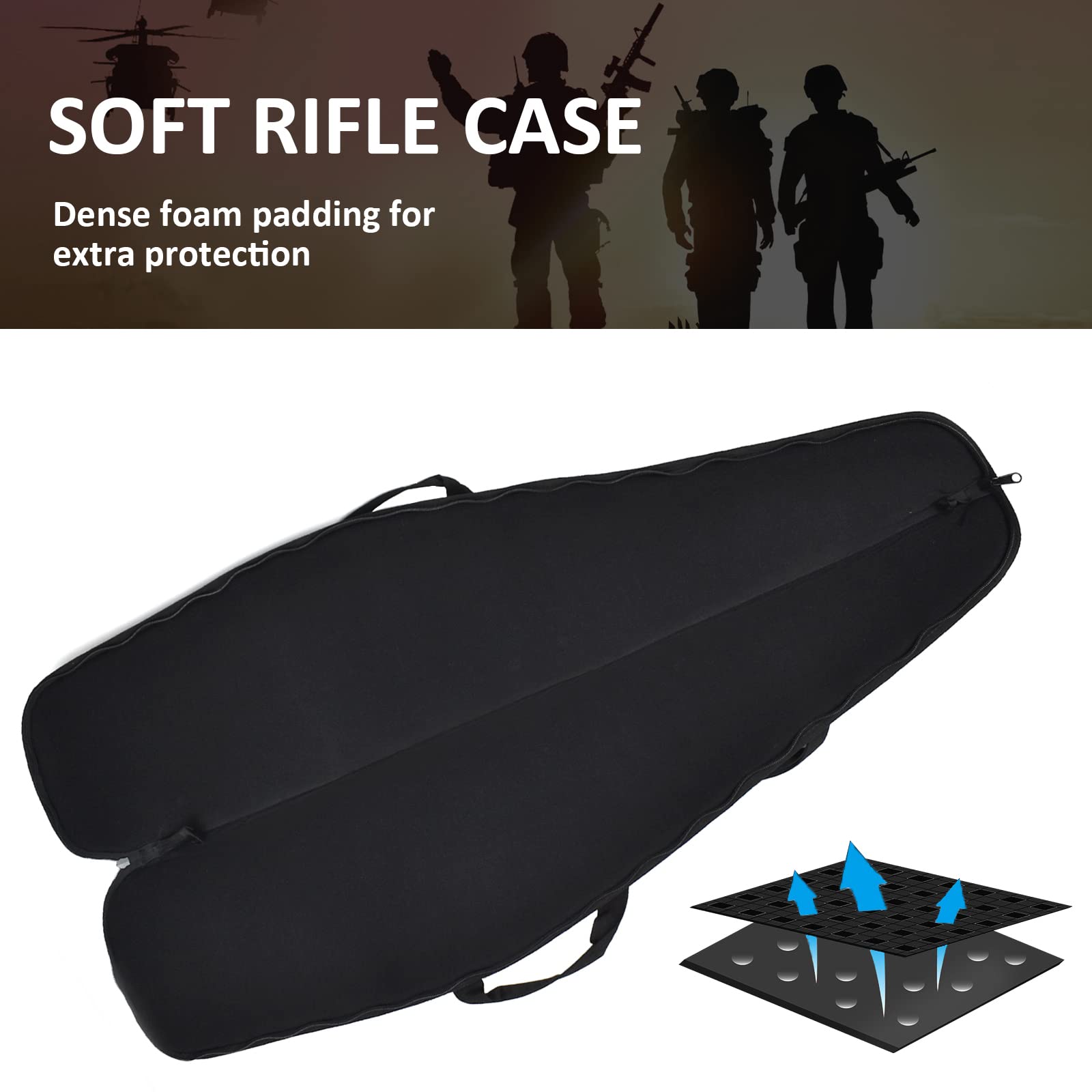 **44/48/52 Inch Soft Rifle Case with Zippered Pockets & Adjustable Shoulder Strap - Durable Gun Bag for Shotgun Storage & Transport - Perfect for Hunting, Range Trips & Outdoor Adventures**