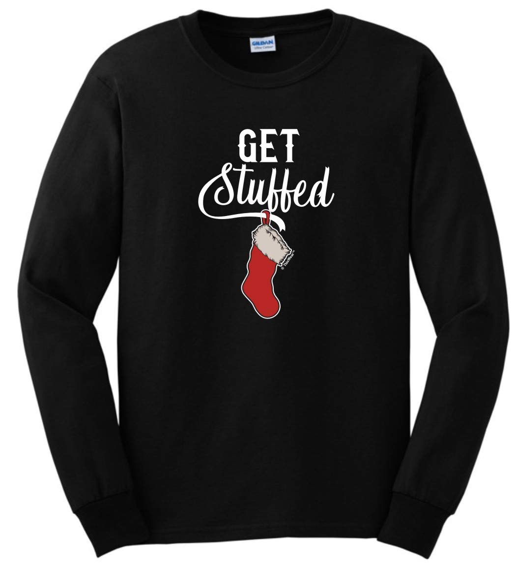 Festive Christmas Stocking Long Sleeve T-Shirt - Holiday Party Apparel for Family Gatherings & Ugly Sweater Contests