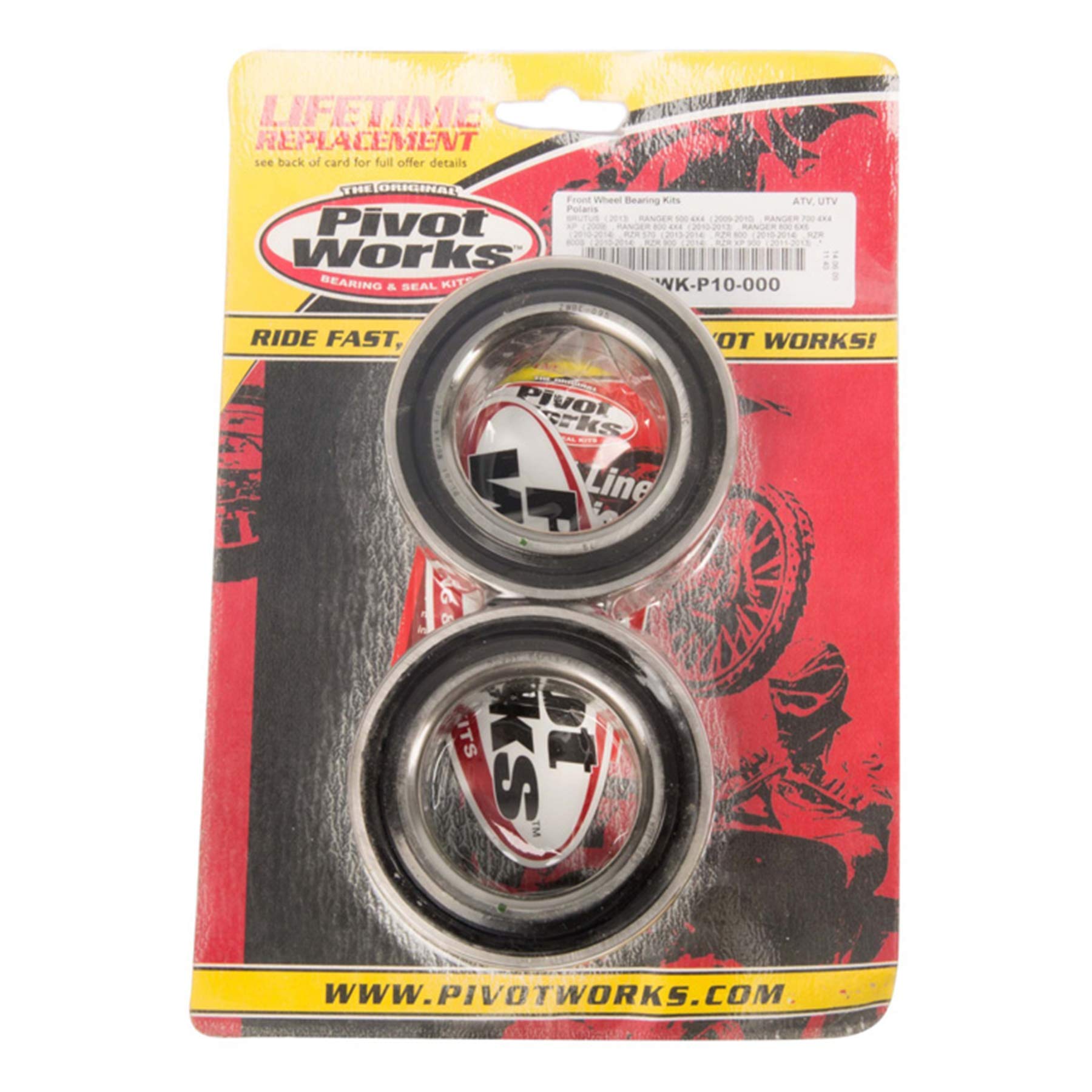 PivotWorks PWFWK-P10-000 Front Wheel Bearing Kit for Polaris ATV/UTV - Durable Replacement Part for Off-Road Adventures & Trail Riding