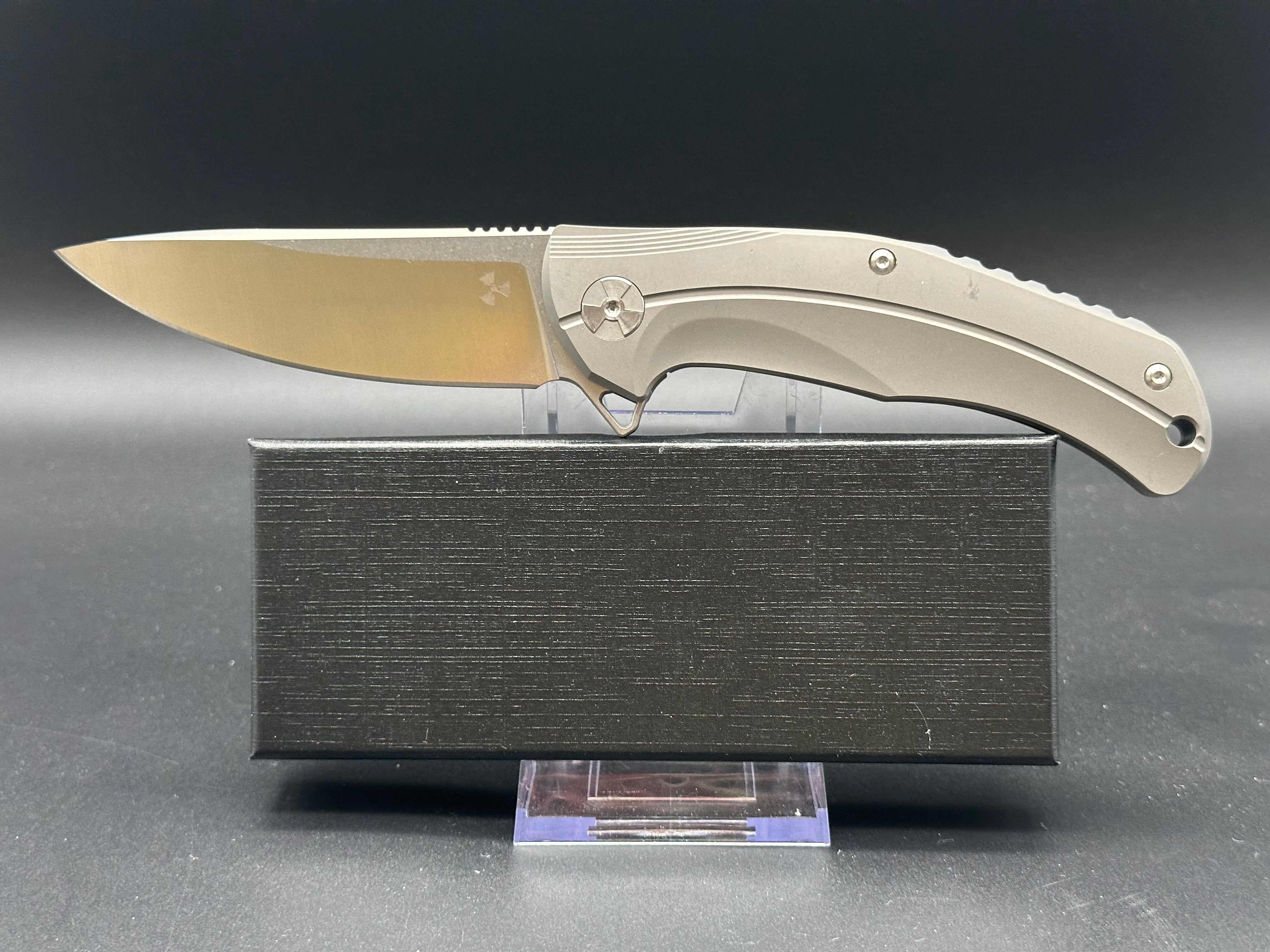 Defcon JK3215 Titanium Handle Folding Knife with D2 Steel Blade - EDC, Camping, Survival & Outdoor Activities