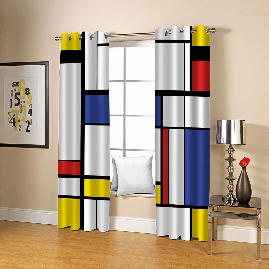 3D Abstract Kids Blackout Curtains - 2 Panels Set (55x96 Inch) Thermal Insulated Eyelet Window Curtains for Boys Girls Nursery & Bedroom Decor | Perfect for Light Blocking, Temperature Control & Privacy in Children's Rooms