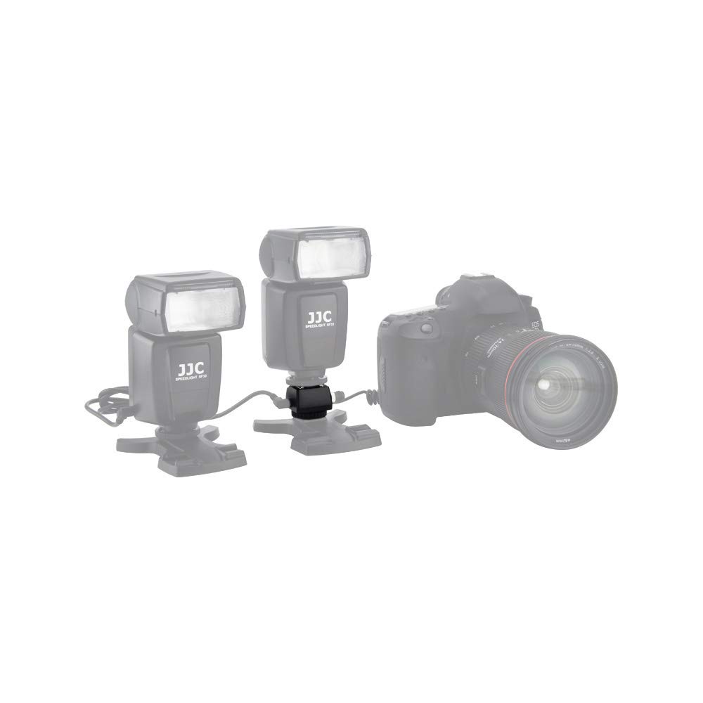 JJC Hot Shoe Adapter with PC Sync & 3.5mm Port for Off-Camera Flash - Studio Lighting Accessory