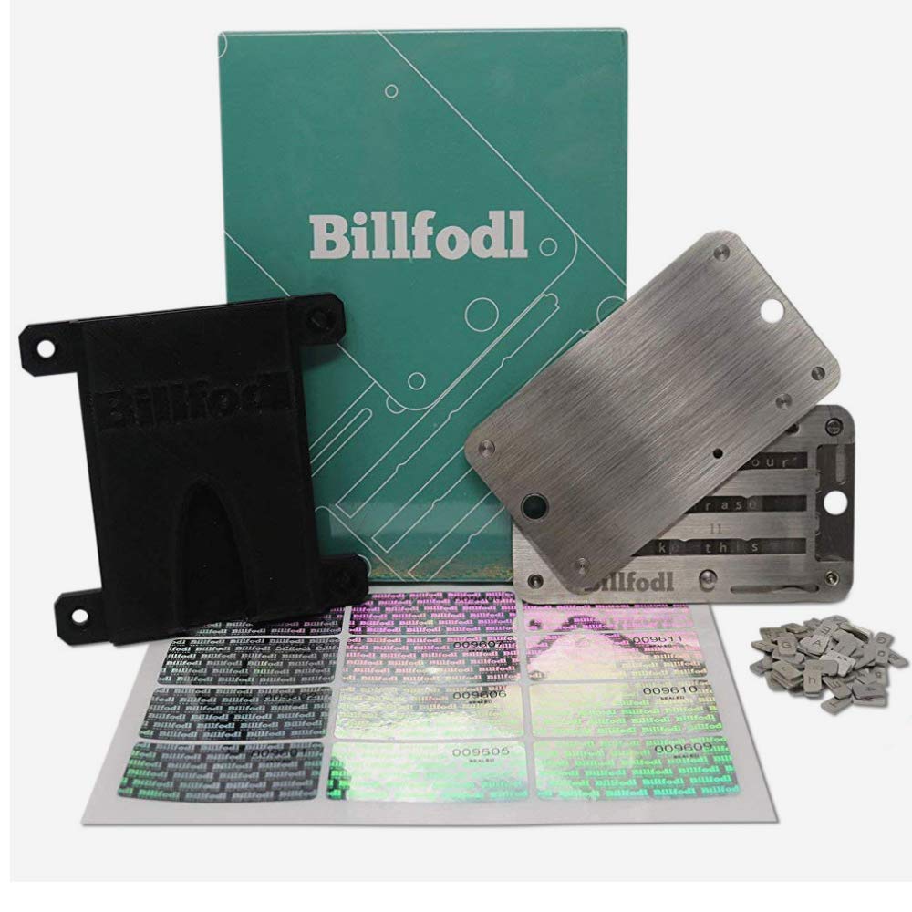 BillFodl HODL Bundle - Cryptocurrency Hardware Wallet Backup (1 Main Unit, Tamper-Proof Stickers & Fodl Hodler) | Secure Storage for Bitcoin, Ethereum & Crypto | Compatible with Ledger Nano S, Trezor & KeepKey | Perfect for Cold Storage & Disaster Recovery