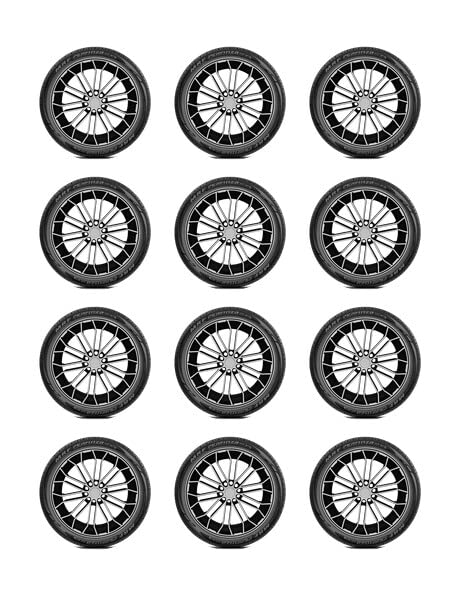 Edible Tire Image Cupcake Toppers - Perfect for 2 Inch Cupcakes & Cookies | Birthday Party, Baby Shower, Car-Themed Desserts