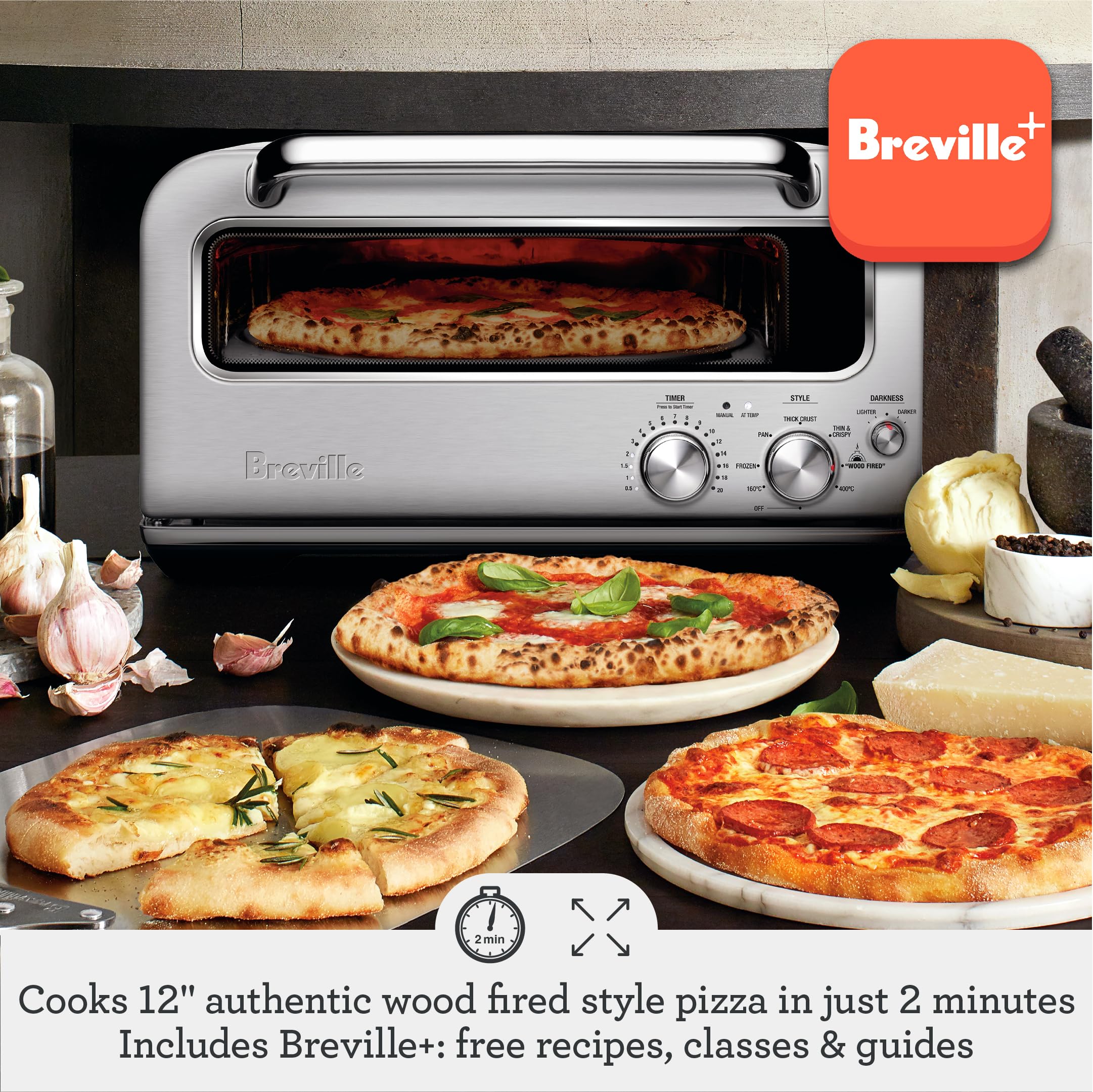 Breville Smart Oven Pizzaiolo BPZ820BSS - Stainless Steel Countertop Pizza Oven for Home, Restaurant & Outdoor Use