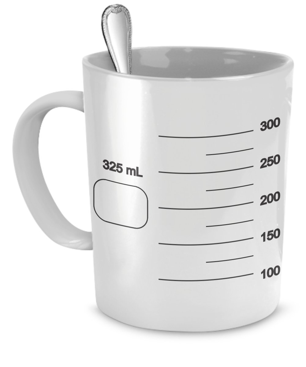 Funny Coffee Mug Beaker - Measuring Cup for Coffee Lovers - Perfect for Home, Office & Lab Use