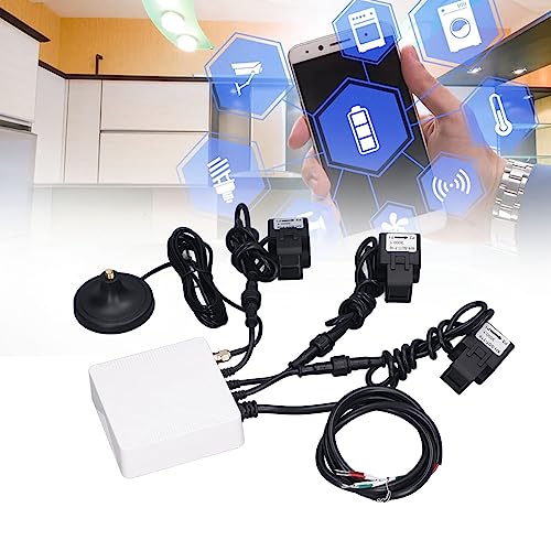 100-240V 3 Phase Smart Home Energy Monitor with 200A Circuit Sensors | Real-Time Electricity Usage Tracking for Smart Homes & Solar Systems | Save Energy & Reduce Bills