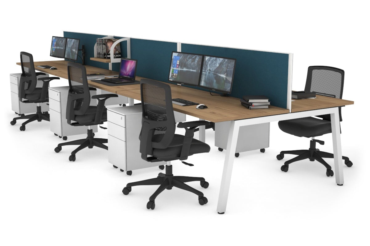 6-Person Office Workstation Desk - 1800L x 700W Dimensions - Ideal for Collaborative Workspaces & Team Projects