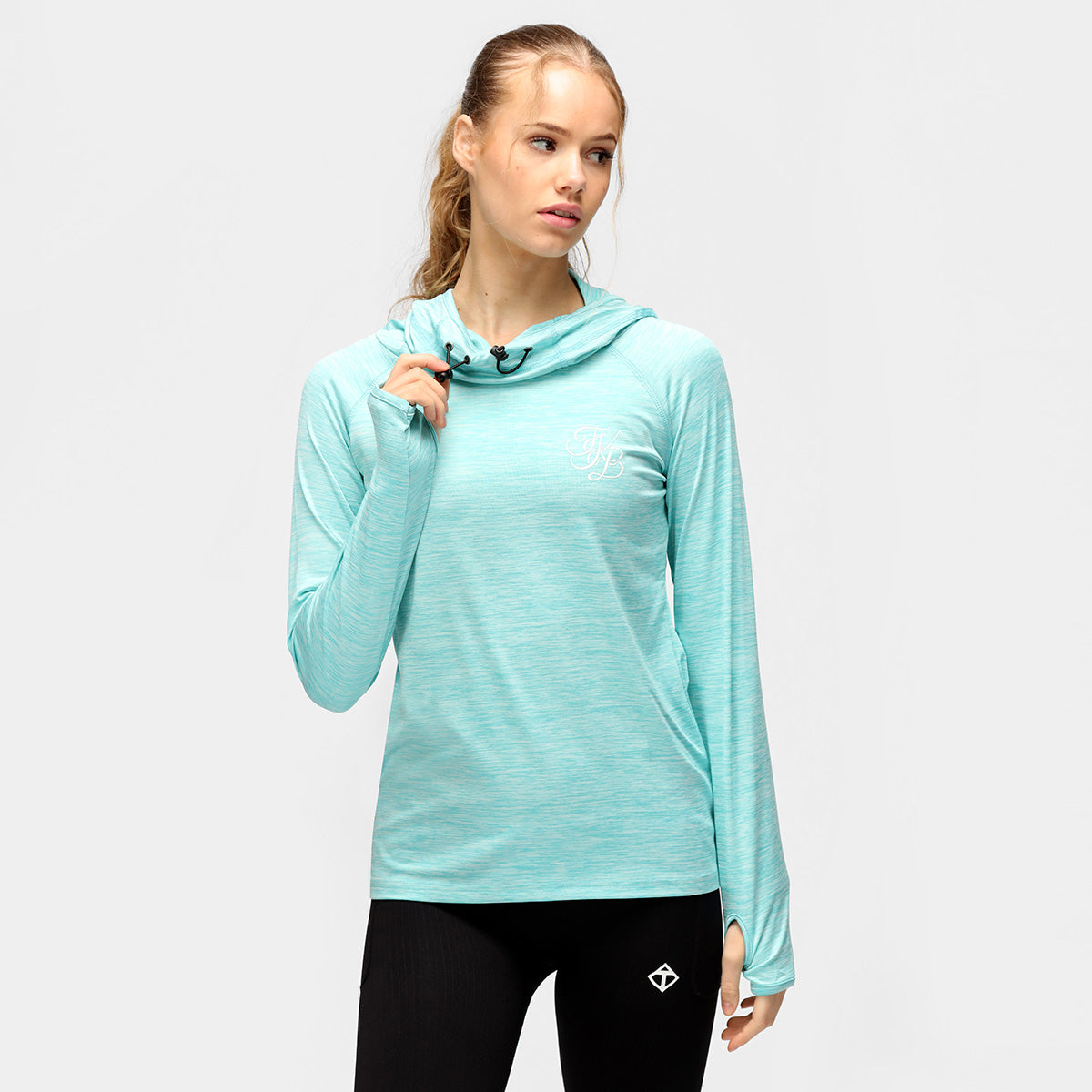 TKB Ocean Blue Cowl Neck Hoodie for Women - Soft & Cozy Pullover Sweatshirt | Perfect for Casual Wear, Loungewear & Winter Outfits