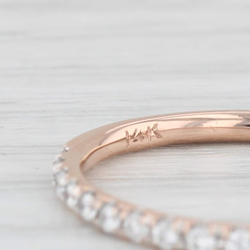 0.20ctw Diamond Wedding Band Ring - 14k Rose Gold Stackable Ring for Women - Size 6.75 - Perfect for Anniversary Gifts, Bridal Jewelry & Everyday Elegance