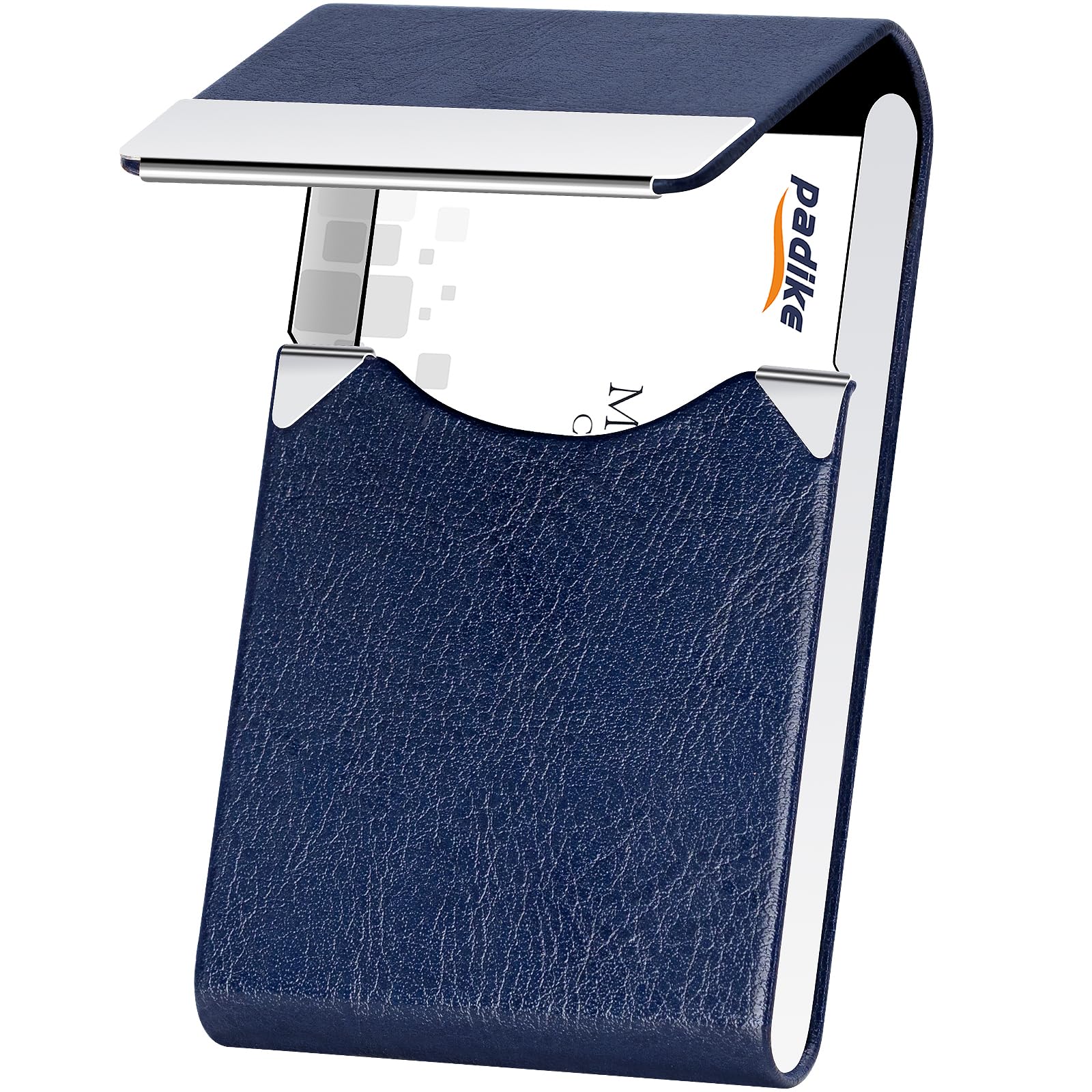 Premium PU Leather Business Card Holder - Slim Metal Pocket Card Case with Magnetic Closure for Professionals (Z-Blue) | Perfect for Networking Events, Business Meetings & Office Organization