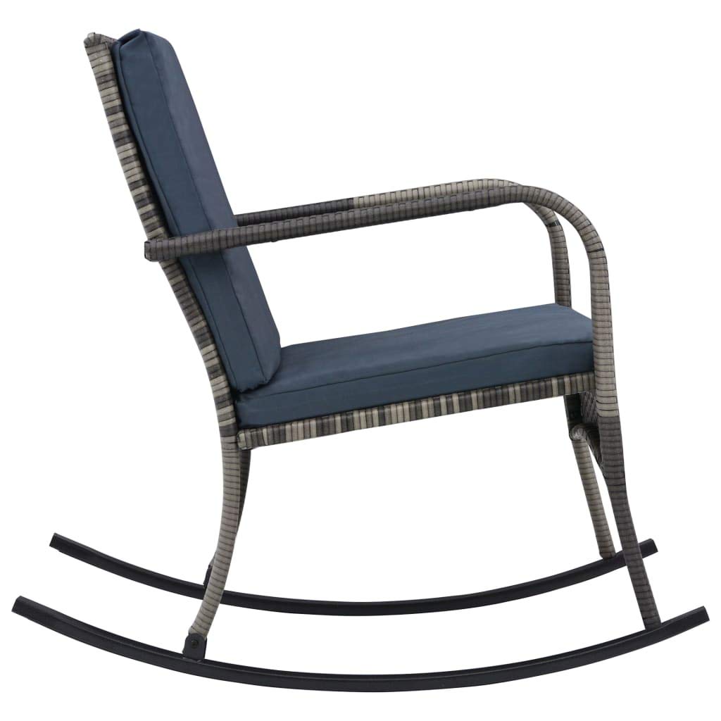 Outdoor Rocking Chair - Poly Rattan Garden Rocker Lounge Chair for Porch, Patio, Lawn & Backyard | Comfortable Recliner for Relaxing in Bistro, Garden or Outdoor Spaces | Durable Anthracite Wicker Furniture for Leisure & Sunbathing