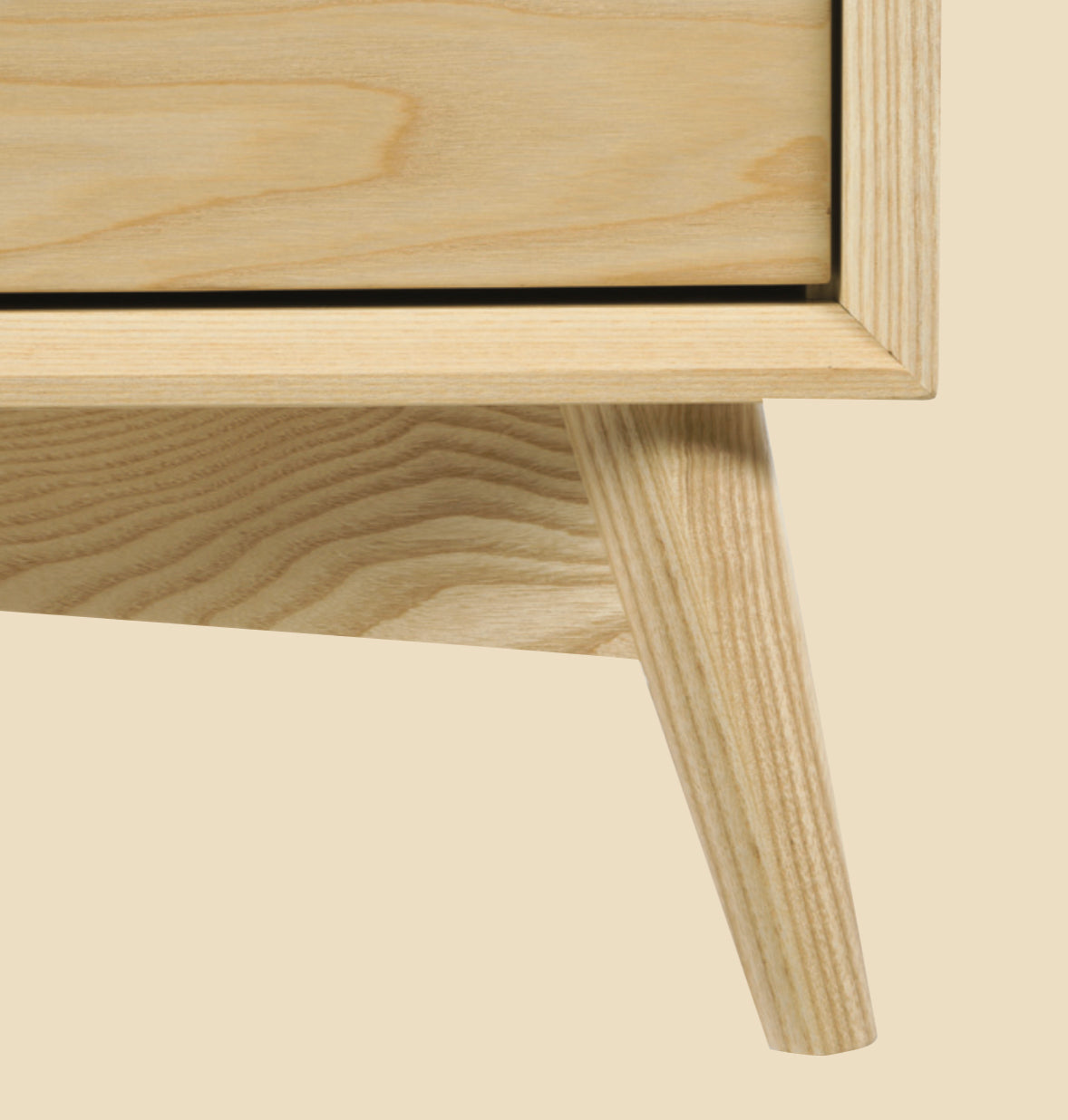 Kenton Solid Hardwood Nightstand with 1 Drawer - Modern Open Shelf Design for Bedroom, Living Room, or Office Storage