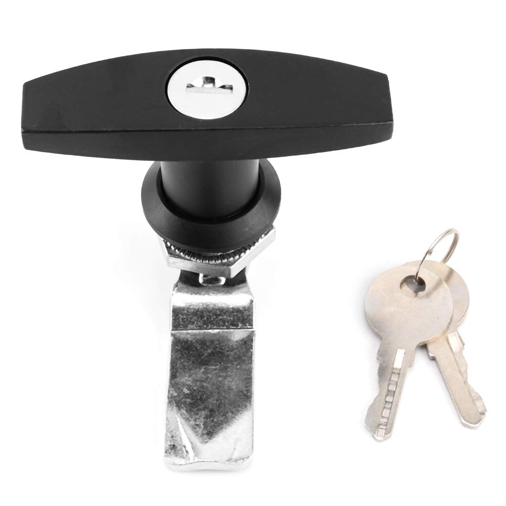 Yctze T Handle Lock with Keys - Secure Tool Box, Garage & Trailer Canopy | Heavy Duty Rear Fixing Lock for Storage, RV & Outdoor Equipment