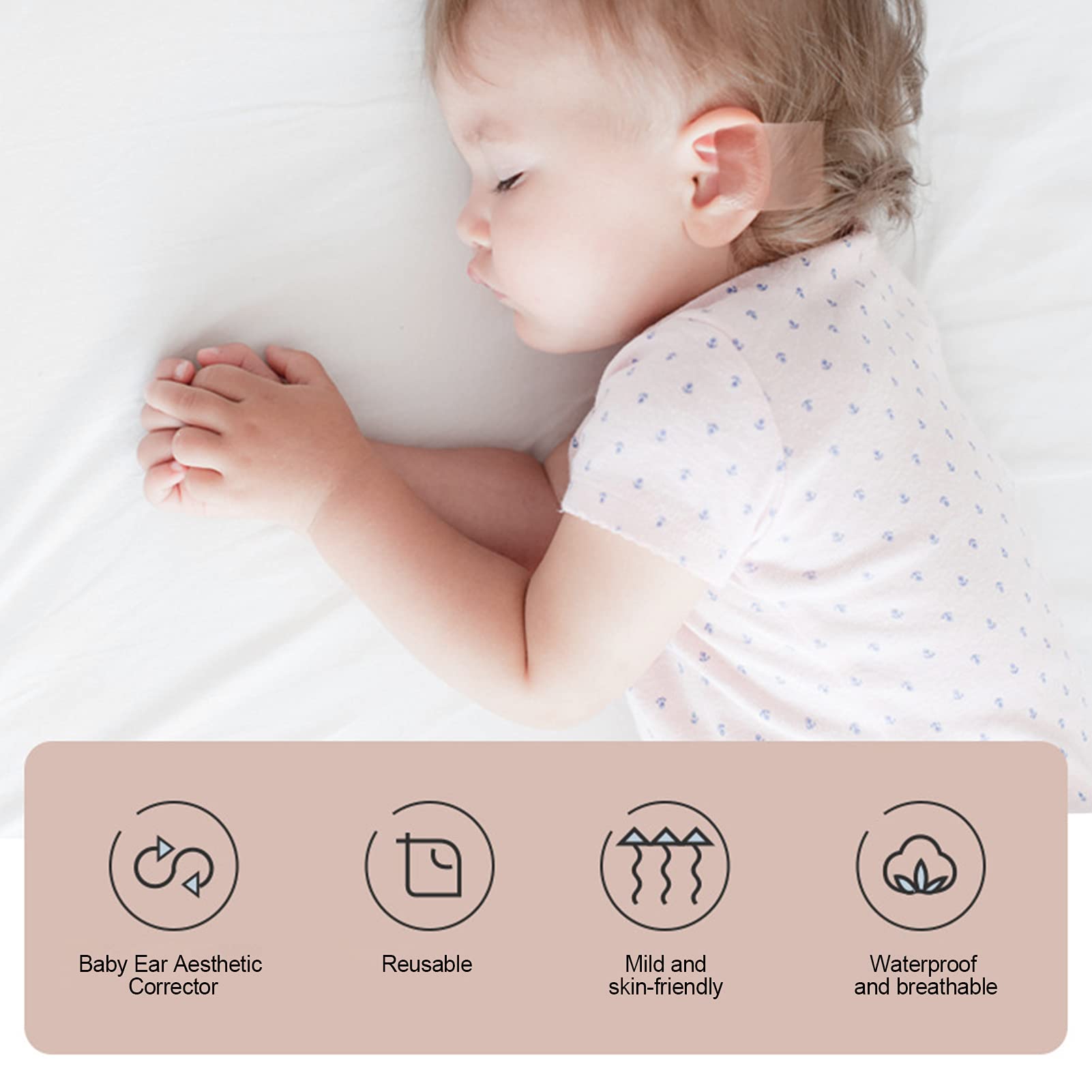 Baby Ear Correction Patch - Silicone Protruding Ear Stickers for Newborns & Infants (4cm x 100cm) | Safe & Painless Ear Shaping Solution for Kids | Perfect for Sleeping, Nursing & Daily Use
