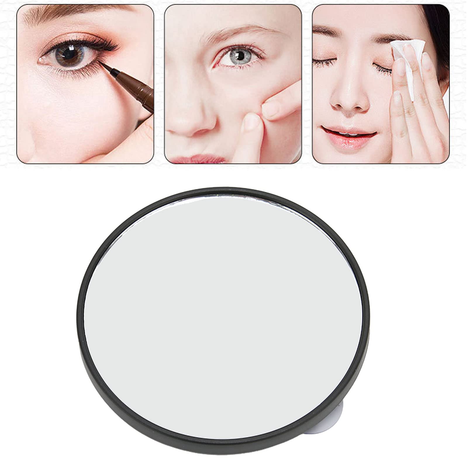 **10X Magnifying Suction Makeup Mirror - Detachable Round Vanity Mirror with Double Suction Cups, HD Anti-Fog Glass for Precise Makeup, Eyebrow Plucking & Skincare - Perfect for Bathroom, Bedroom & Travel**