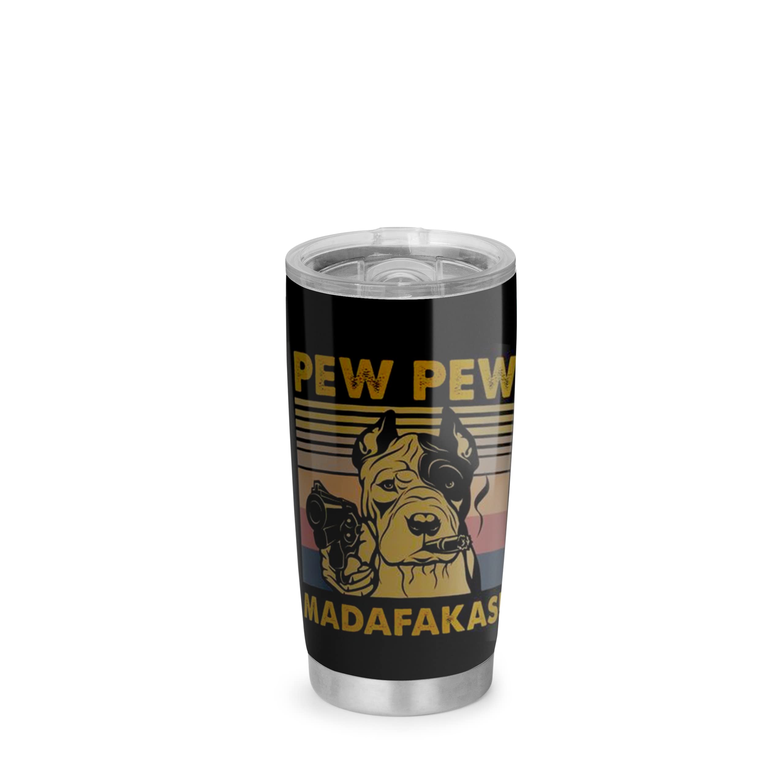 Pew Pew Madafakas Insulated Stainless Steel Tumbler - Funny Dog Lover Gift for Men, Dad, Colleagues - Perfect for Father's Day, Birthday, Office Gifts - Keeps Drinks Hot/Cold for Coffee, Tea, Water - Great for Work, Travel, Camping