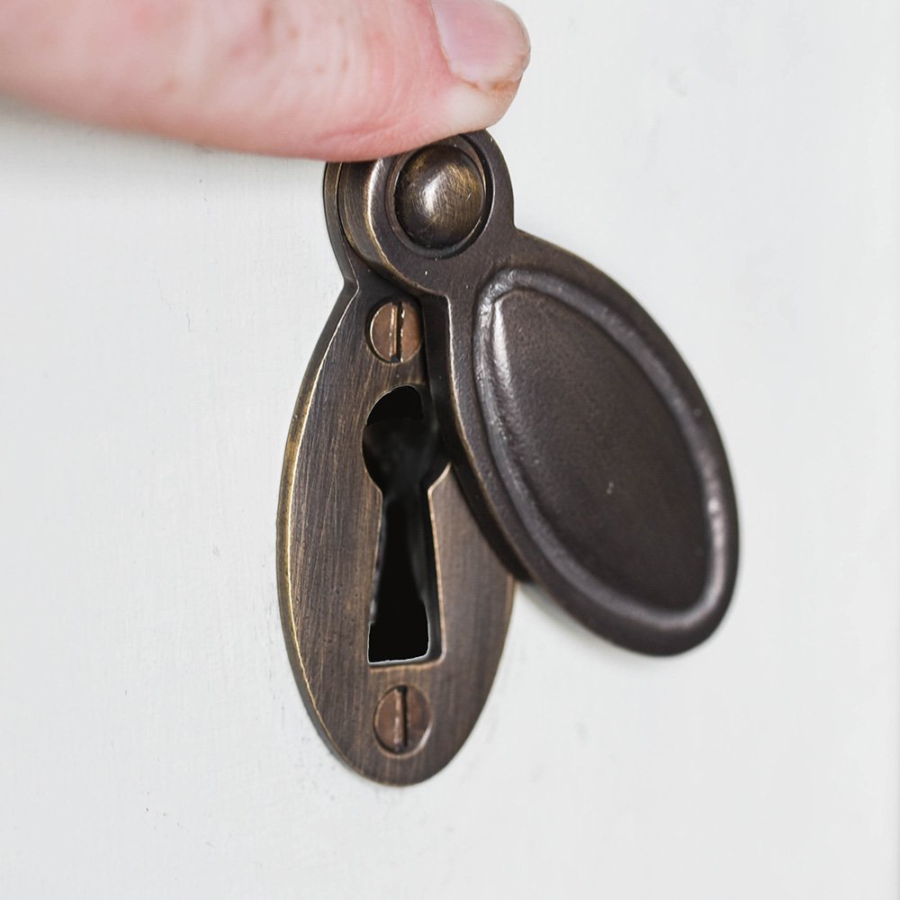 Vintage Distressed Antique Brass Wodehouse Regency Escutcheon - Classic Door Plate for Victorian & Traditional Home Decor - Perfect for Cabinet, Drawer & Furniture Hardware Restoration
