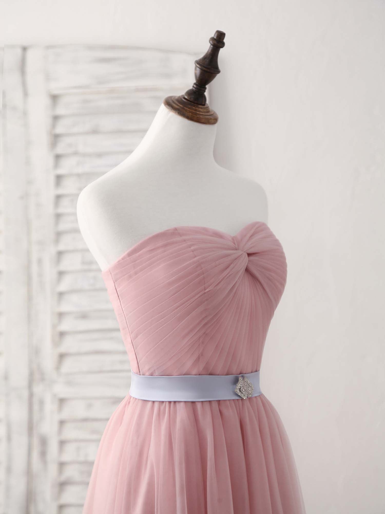 Elegant Pink Sweetheart Neck Tulle Long Prom Dress - A-Line Formal Gown for Bridesmaids, Homecoming, Quinceañera & Special Occasions