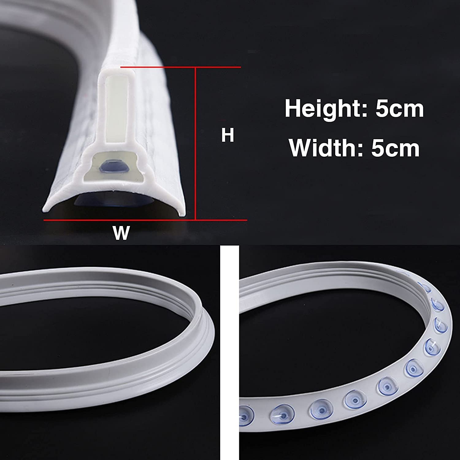 **Collapsible Silicone Shower Threshold Water Barrier - 200cm Water Dam with Suction Cups | Non-Slip Shower Floor Seal Strip & Splash Guard for Bathroom & Kitchen | Perfect for Sliding Doors, Tubs, and Wet Areas**