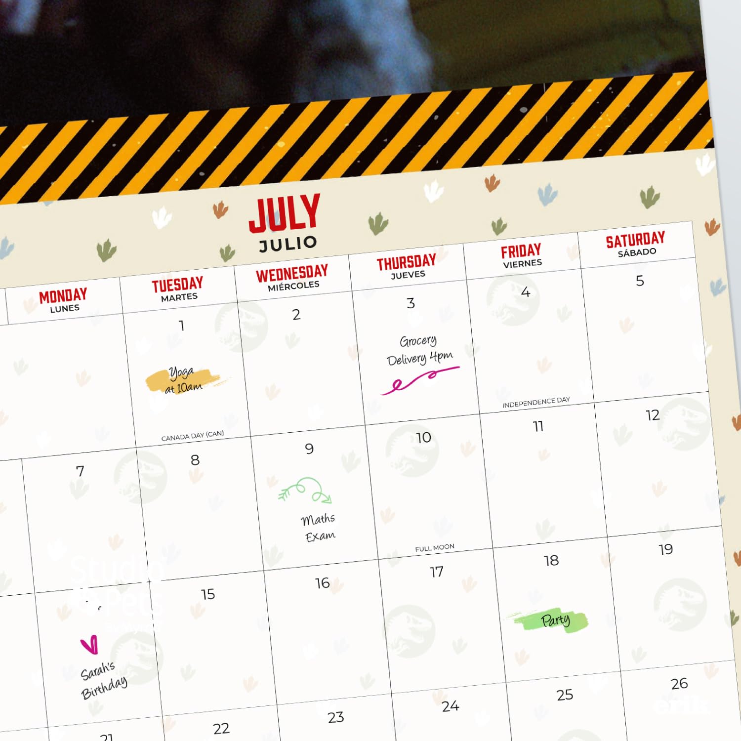 Jurassic Park 2025 Wall Calendar - 12