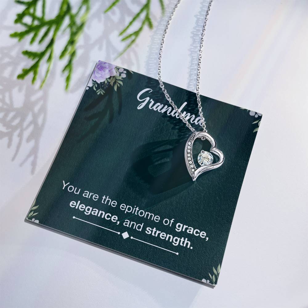 Beautiful Heart Necklace for Grandma - Thoughtful Gift from Grandkids - Perfect for Birthdays, Mother's Day & Family Celebrations