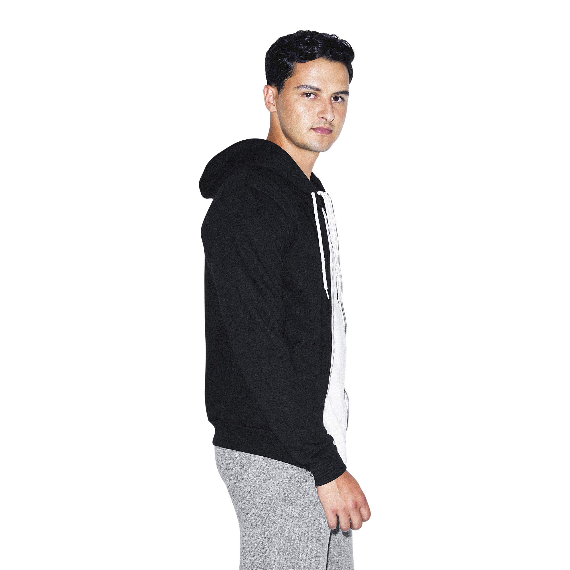 American Apparel Men's Flex Fleece Long Sleeve Zip Hoodie - Soft Stretch Pullover for Casual Wear & Outdoor Activities