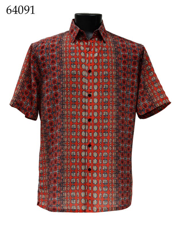 Bassiri Men's Casual Short Sleeve Shirt 64091 - Comfortable Summer Button Down Shirt for Work, Travel & Outdoor Activities