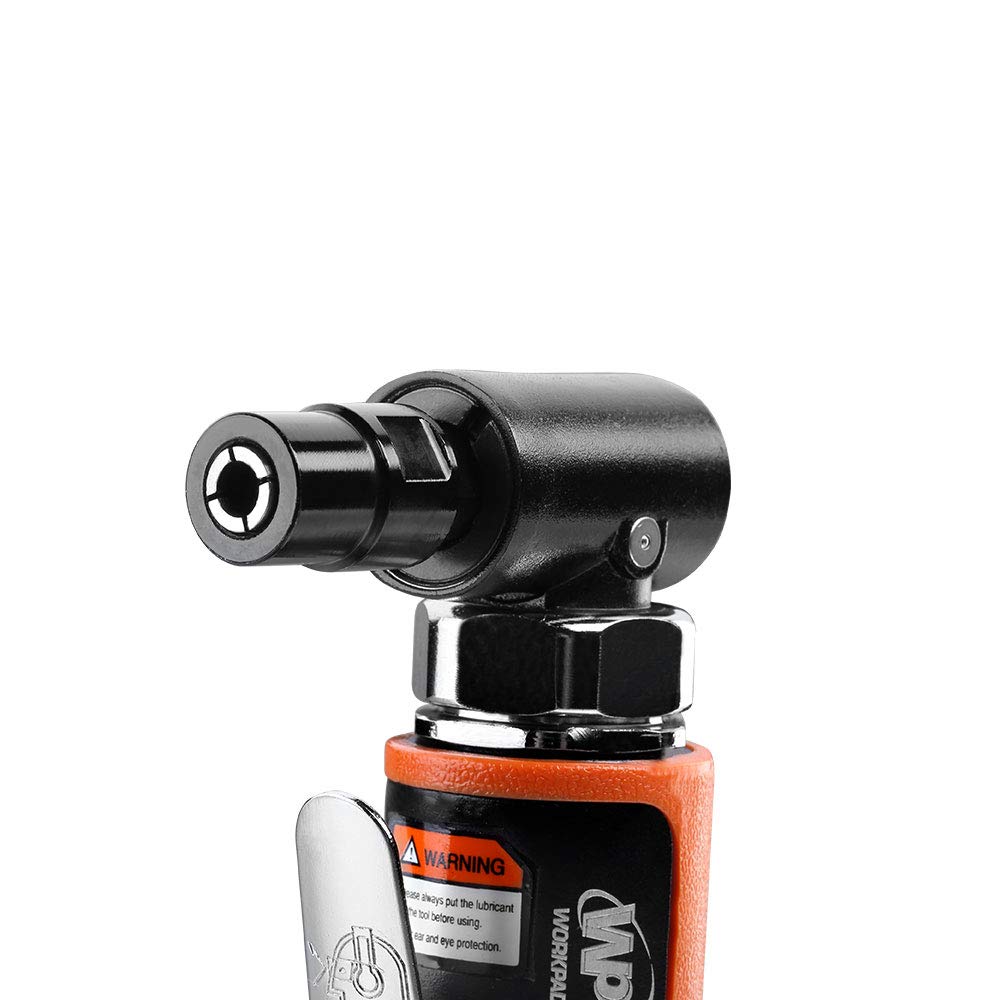 WORKPAD Mini Air Angle Die Grinder - 20000 RPM High Speed, Compact Pneumatic Tool with 1/4-inch & 1/8-inch Collets + 2 Wrenches Included - Perfect for Metal Polishing, Wood Carving & DIY Projects