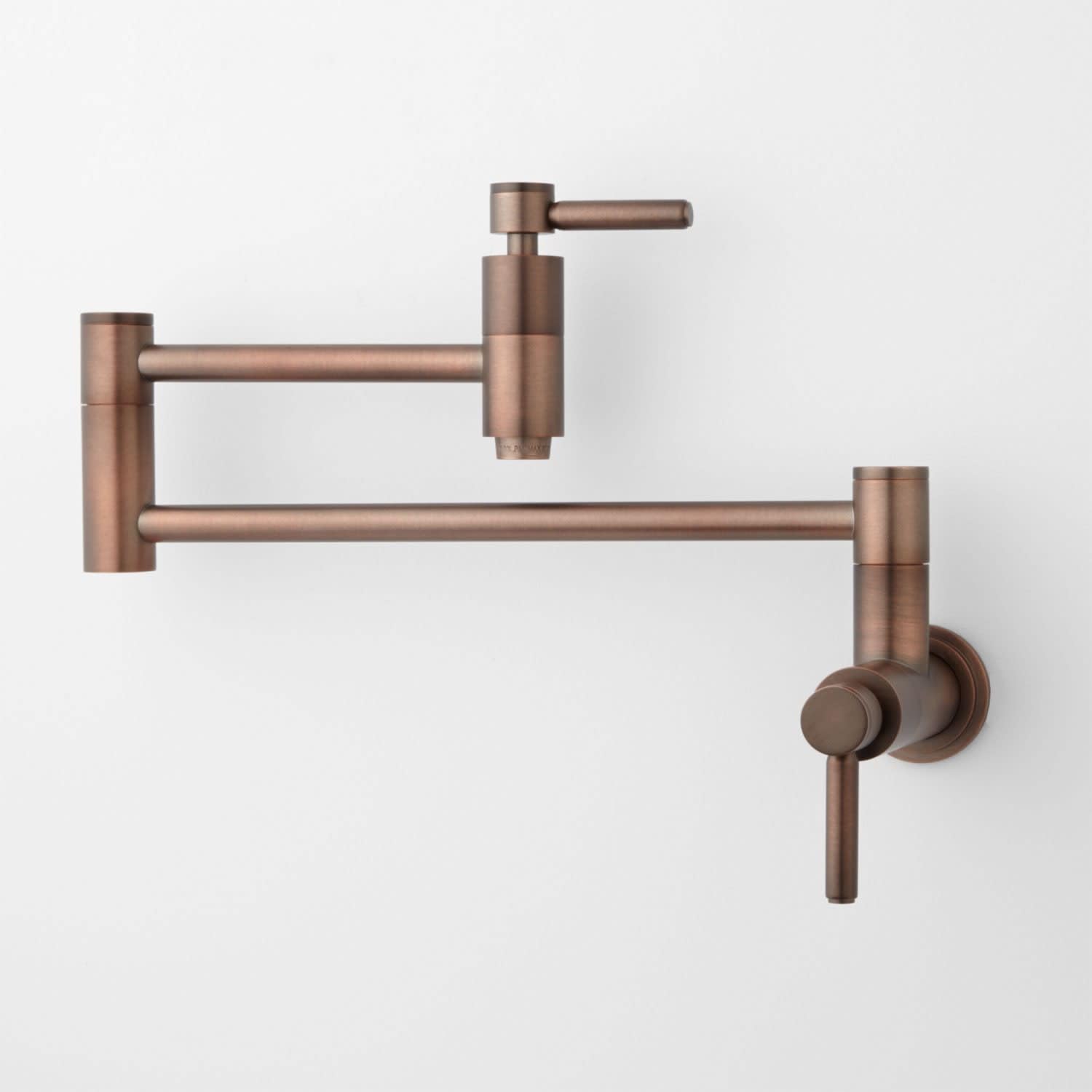 Signature Hardware 450649 Contemporary Double Handle Wall Mounted Pot Filler in Polished Brass - Ideal for Kitchen Sink, Stove & Cooking Area