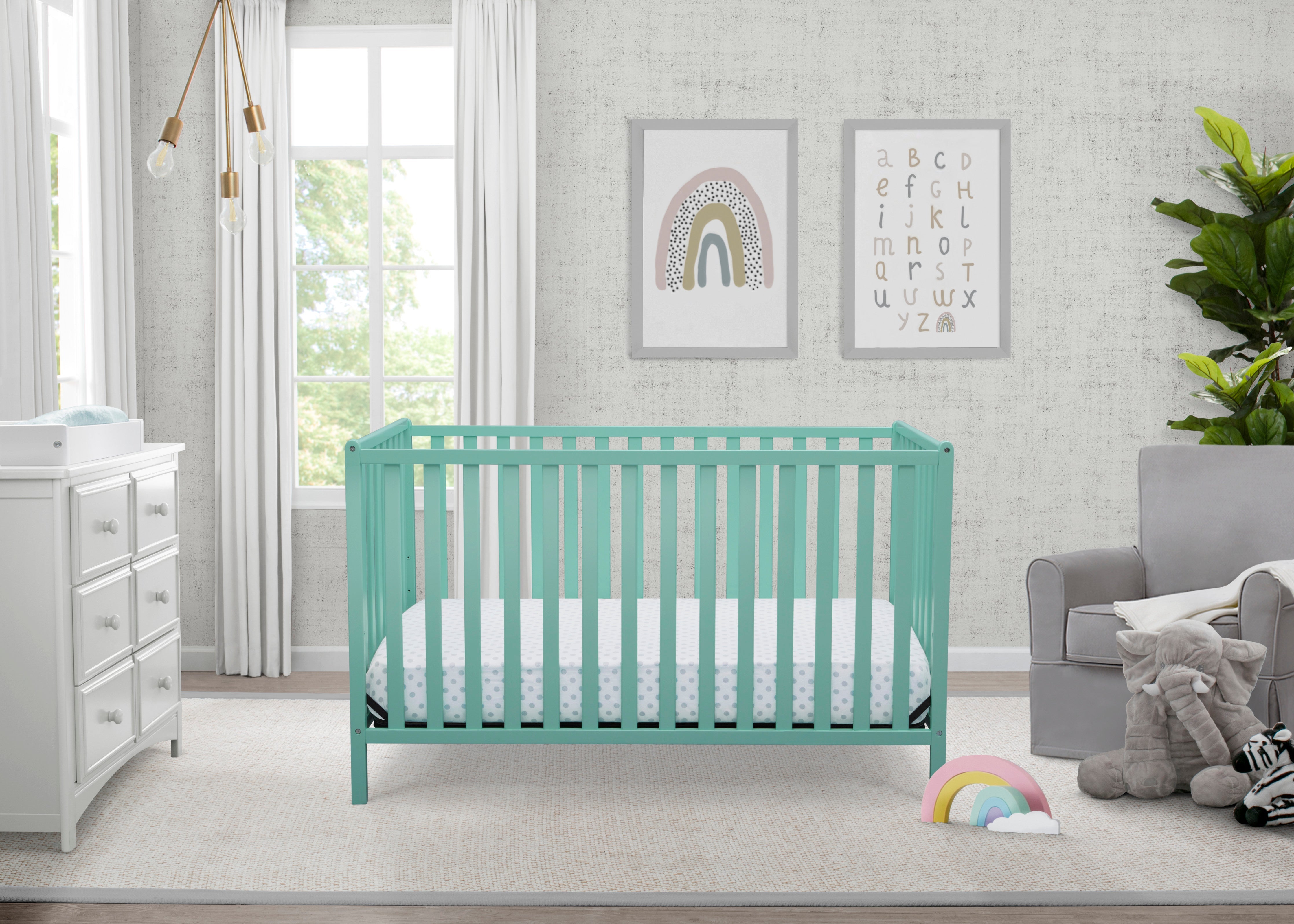 Heartland 4-in-1 Convertible Baby Crib - White Wooden Nursery Bed with Toddler Rail, Daybed & Full Size Conversion - Perfect for Newborn to Teen Bedroom