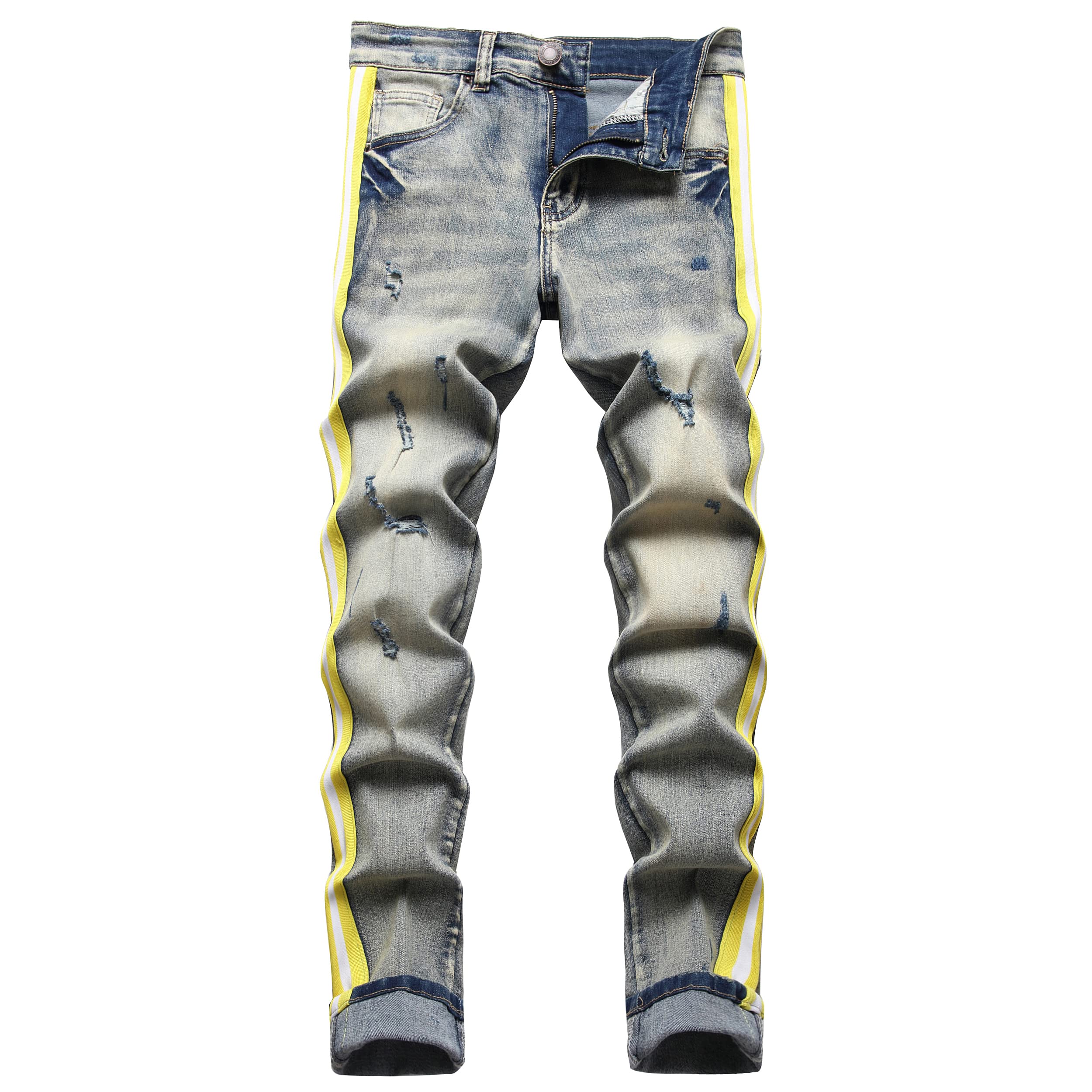 ABSECAI Men's Ripped Jeans - Slim Fit Skinny Stretch Denim Pants for Casual Wear & Street Style | Comfortable & Stylish Jeans for Everyday Outfits