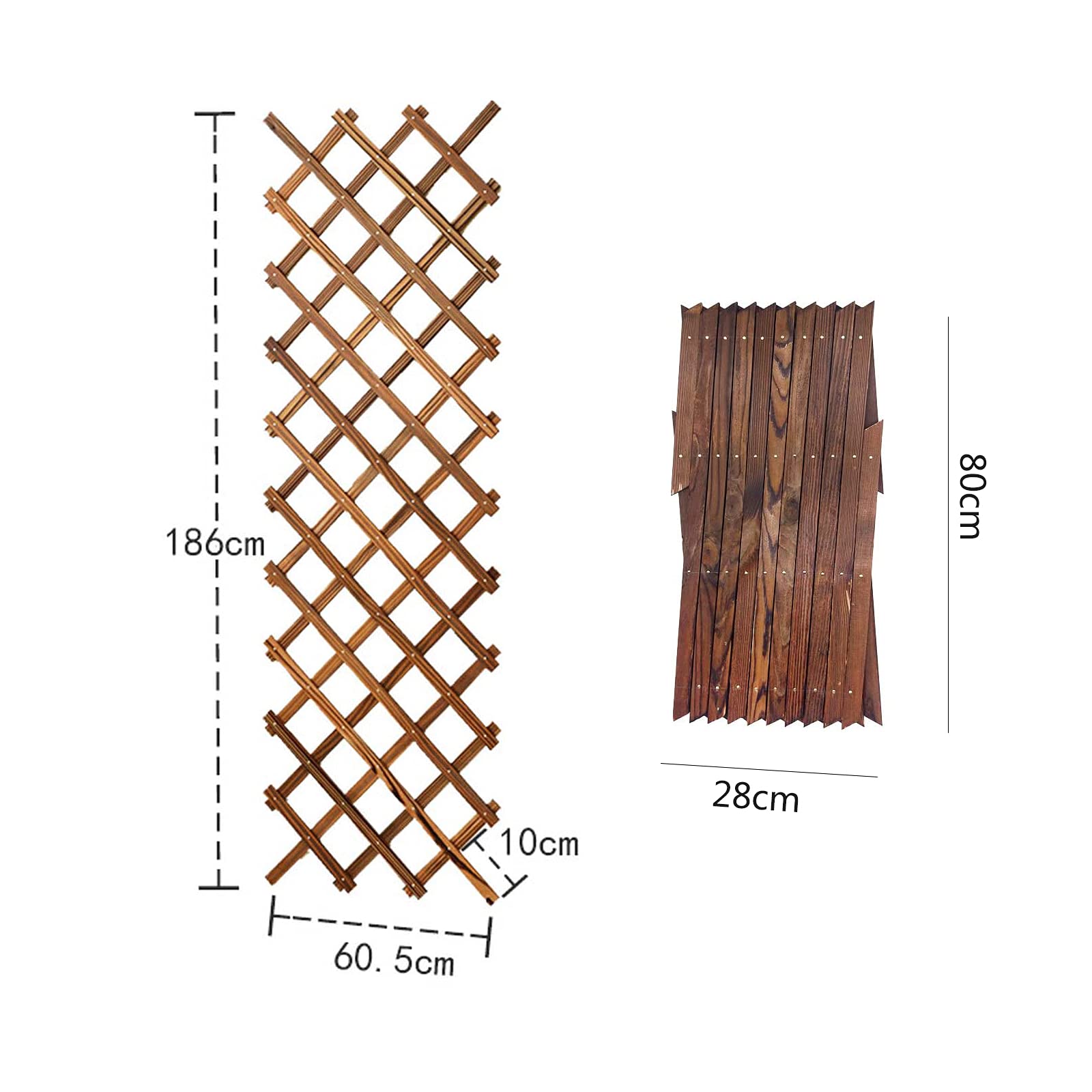 Expandable Wood Lattice Wall Plant Stand - Hanging Trellis Planter Rack for Climbing Plants, Indoor Outdoor Garden Decor (1 Pack) - Perfect for Room, Patio, Balcony & Vertical Gardening